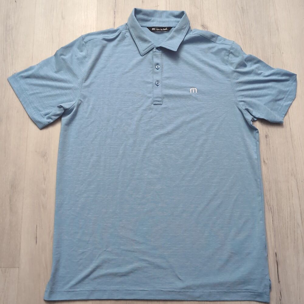 Travis Mathew The Zina Polo Shirt Mens L Large Light Blue